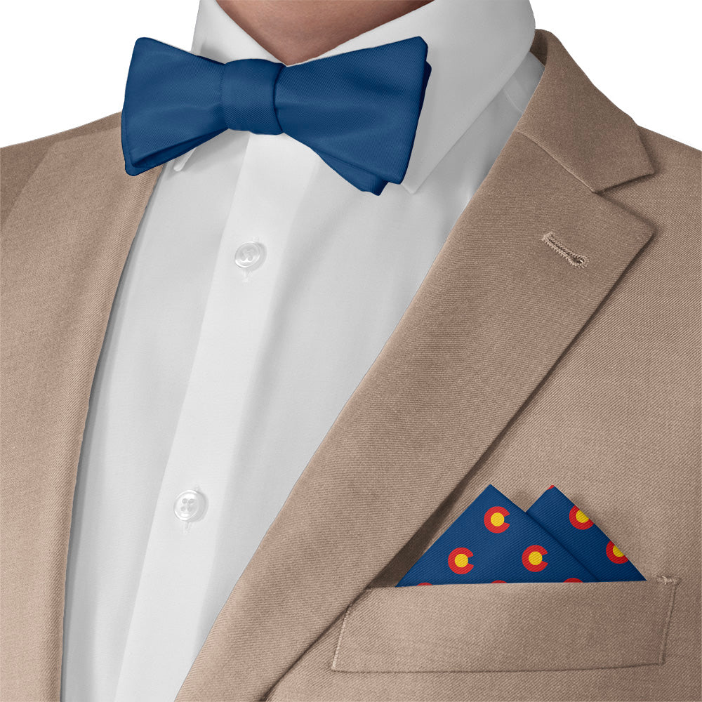 Colorado Flag Pocket Square - Matching Bow Tie - Knotty Tie Co.