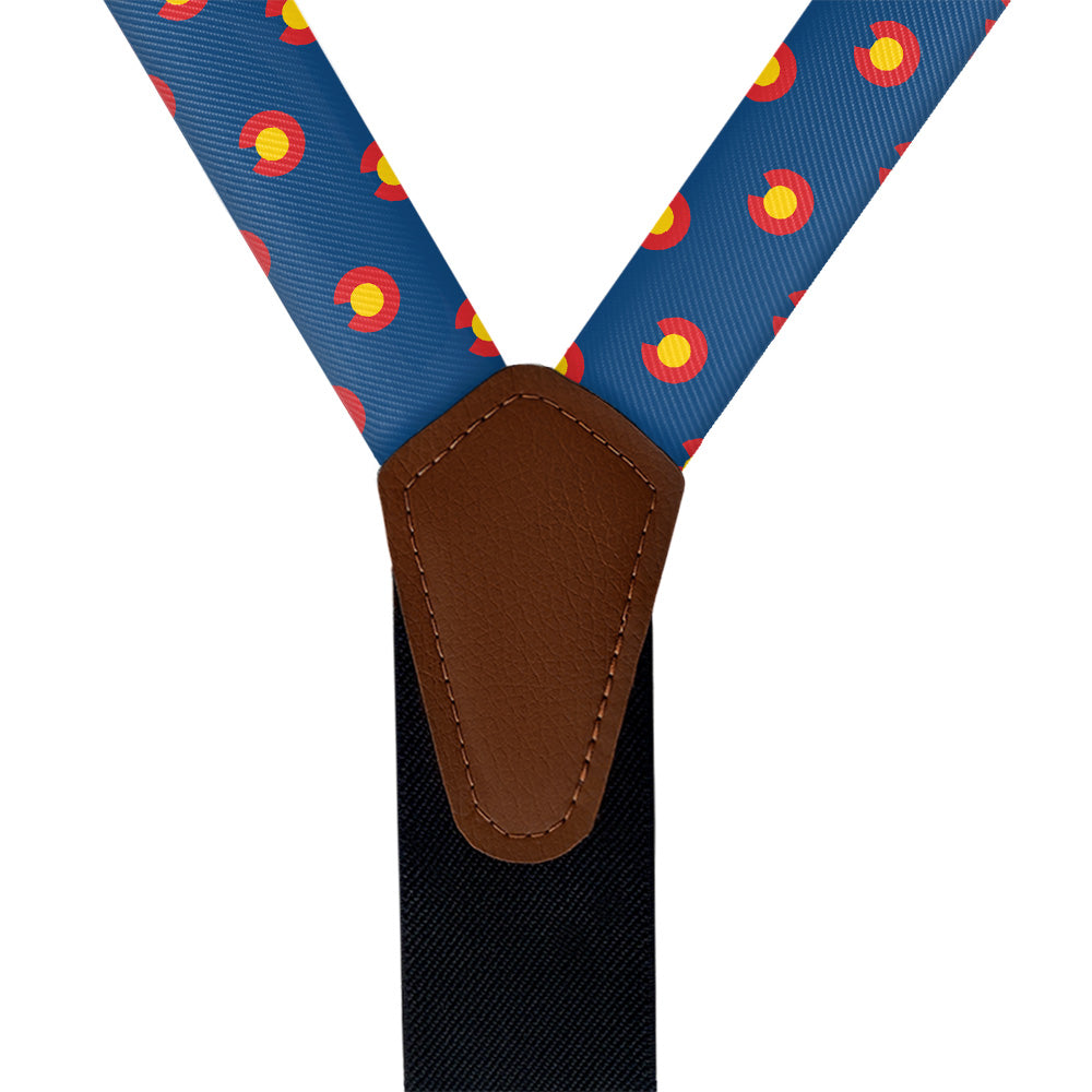 Colorado Flag Suspenders - Vegan Leather Y-Back - Knotty Tie Co.