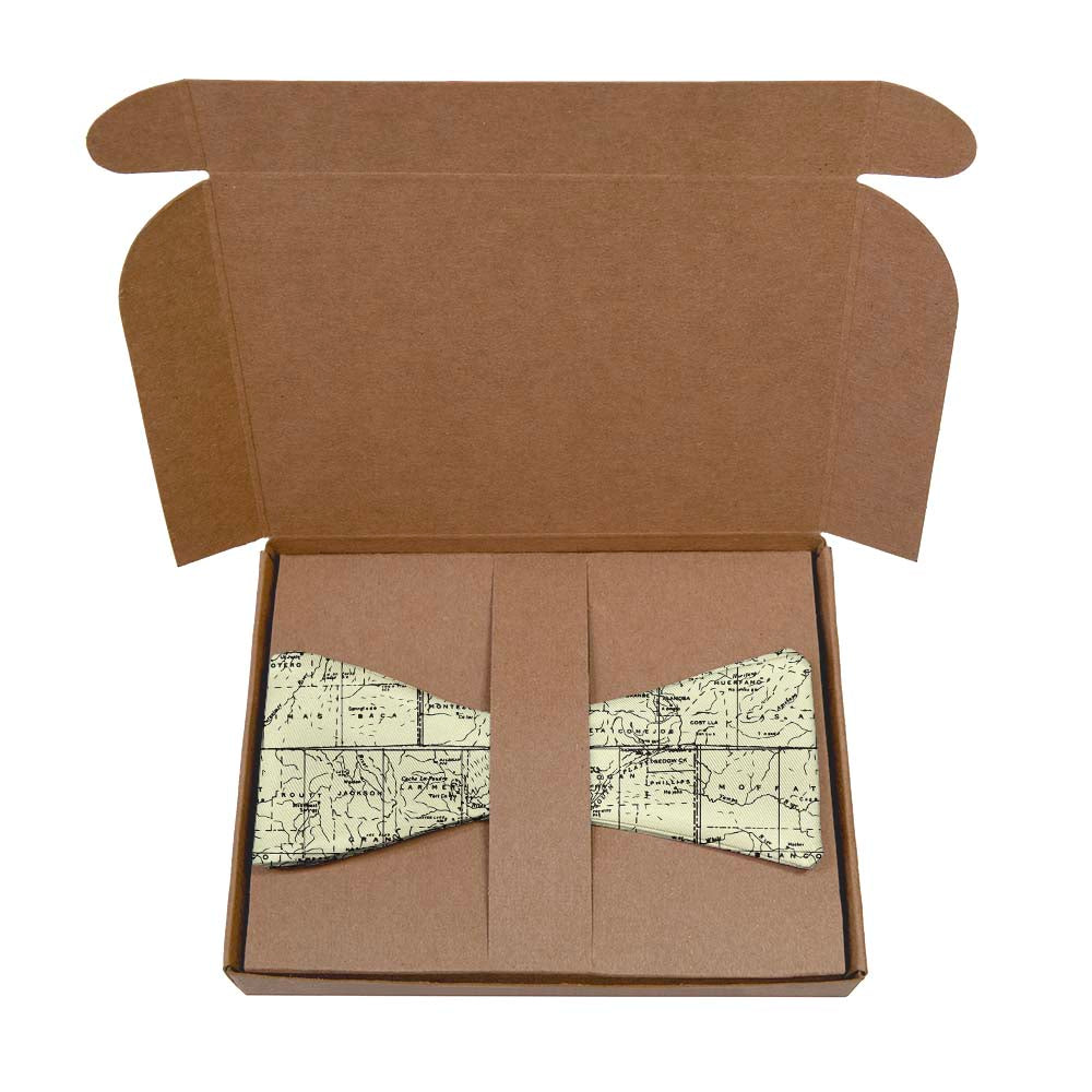 Colorado Map Bow Tie- Kraft Gift Box Packaging - Knotty Tie Co.