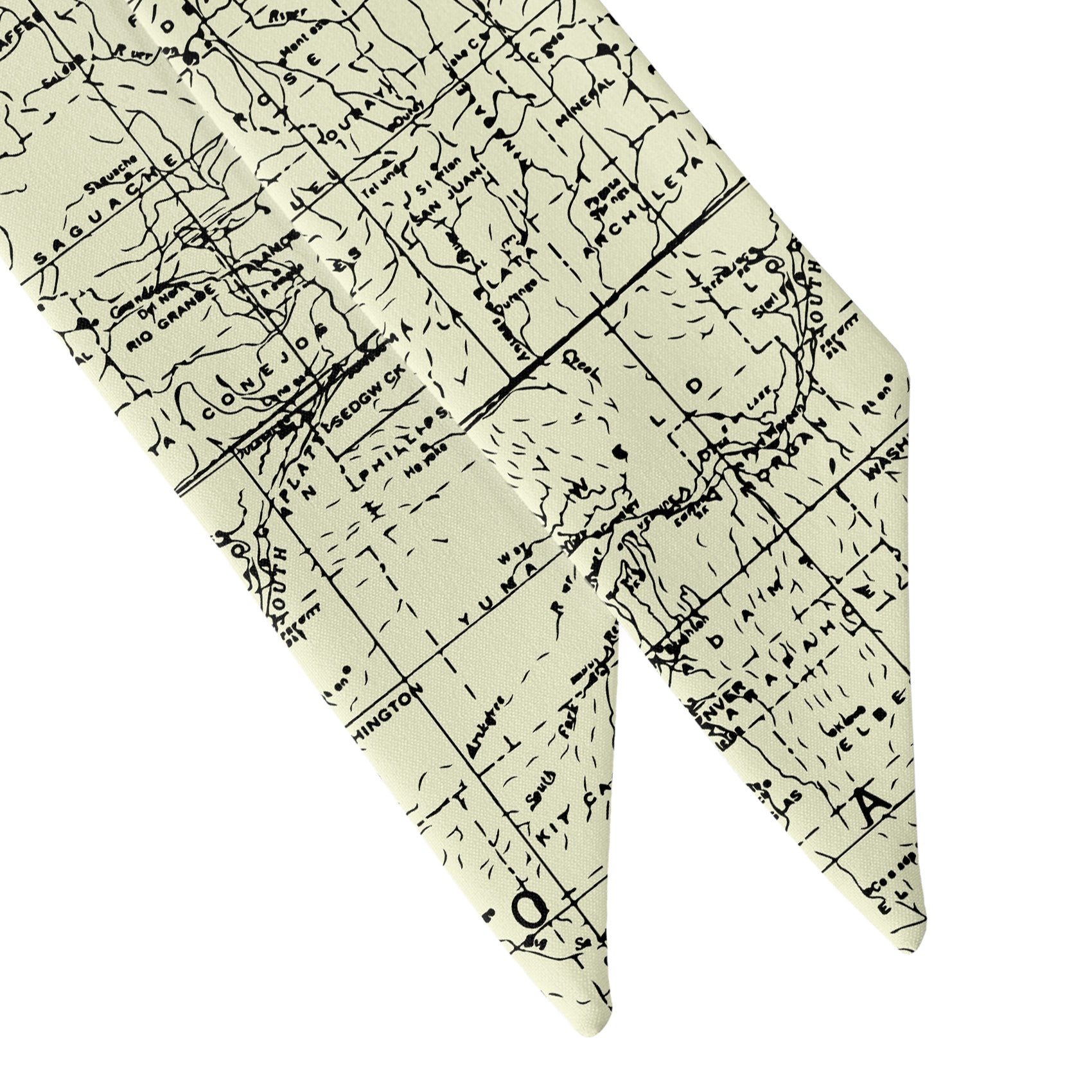 Colorado Map Hair Scarf - Scarf Tapered Ends - Knotty Tie Co.
