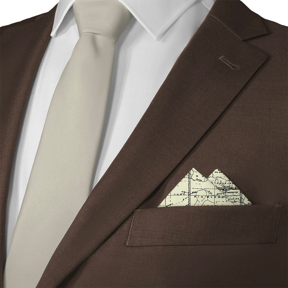 Colorado Map Pocket Square - Matching Necktie- Knotty Tie Co.