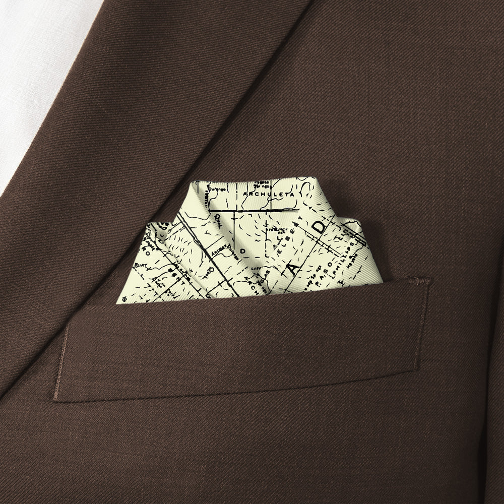 Colorado Map Pocket Square - Scalloped Fold - Knotty Tie Co.