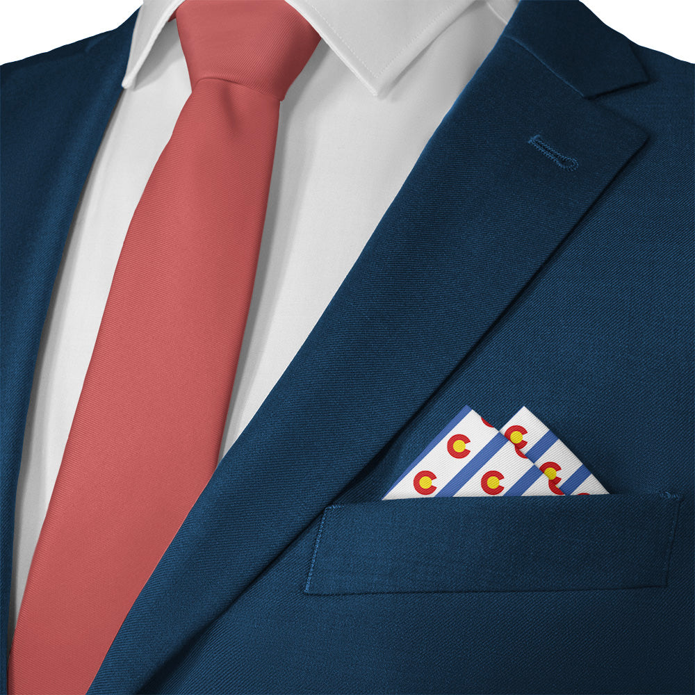 Colorado Stripe Pocket Square - 12" Square - Knotty Tie Co.