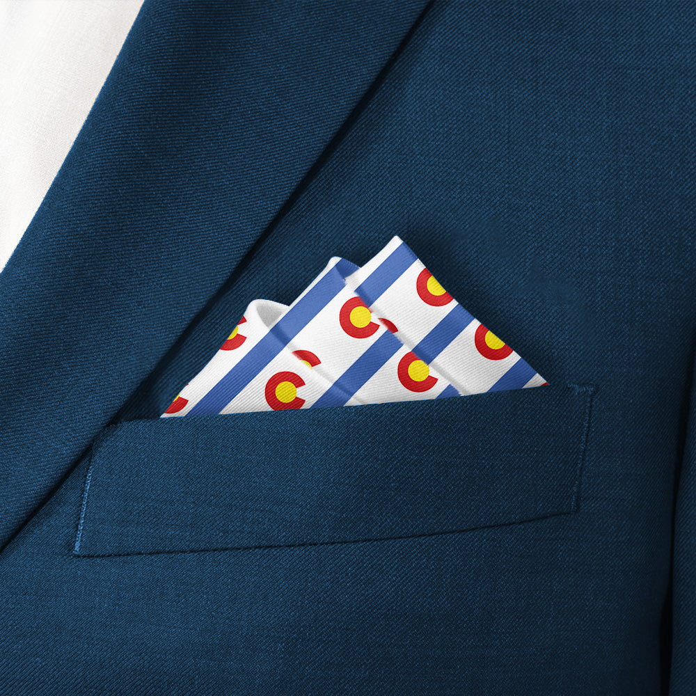 Colorado Stripe Pocket Square - Stairs Fold - Knotty Tie Co.