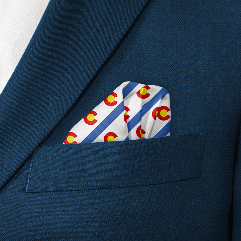 Colorado Stripe Pocket Square - Wave Fold - Knotty Tie Co.
