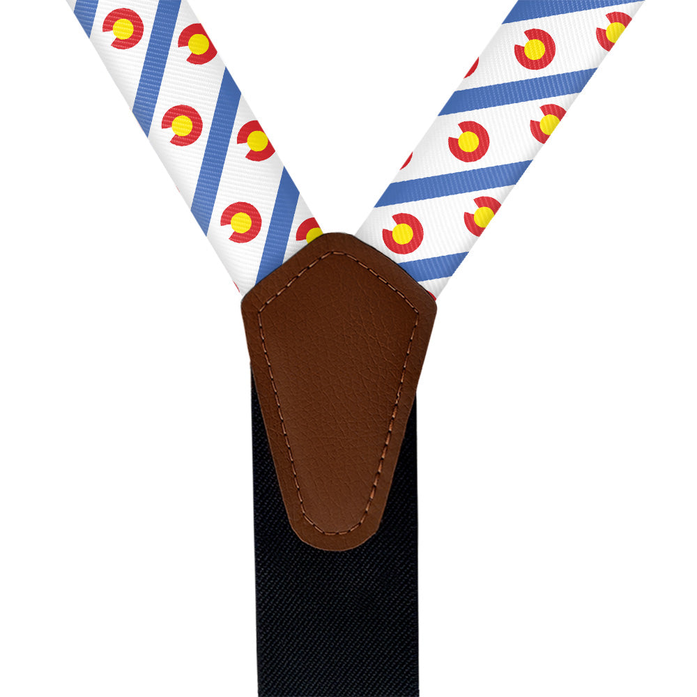 Colorado Stripe Suspenders - Vegan Leather Y-Back - Knotty Tie Co.