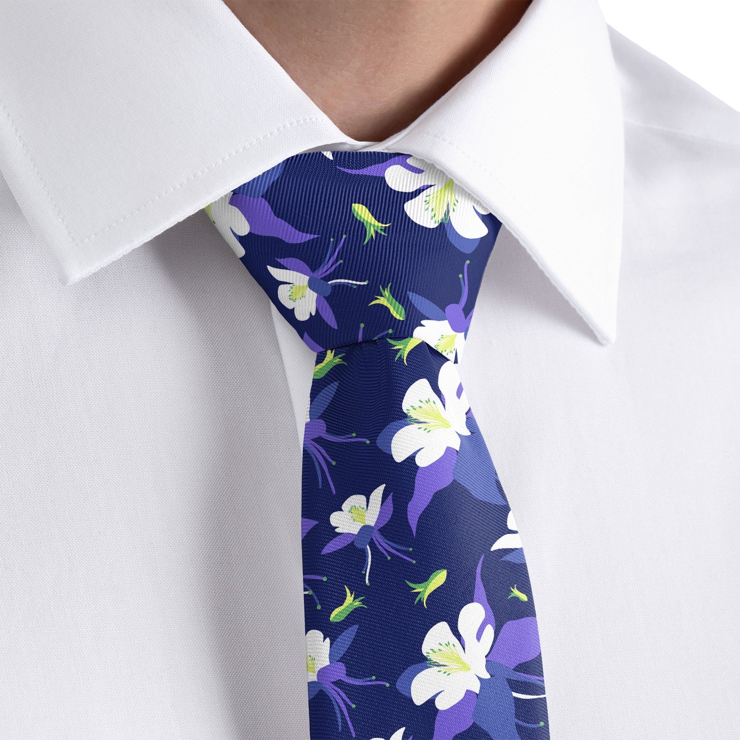 Columbine Floral Necktie - Dress Shirt - Knotty Tie Co.