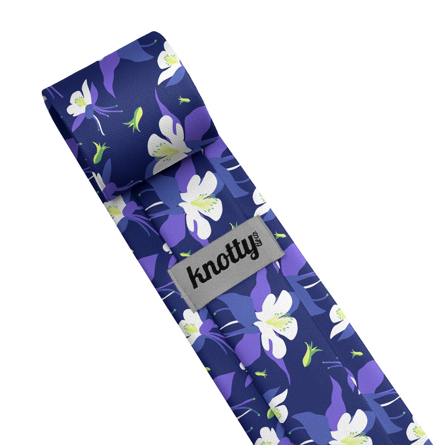 Columbine Floral Necktie - Tag - Knotty Tie Co.