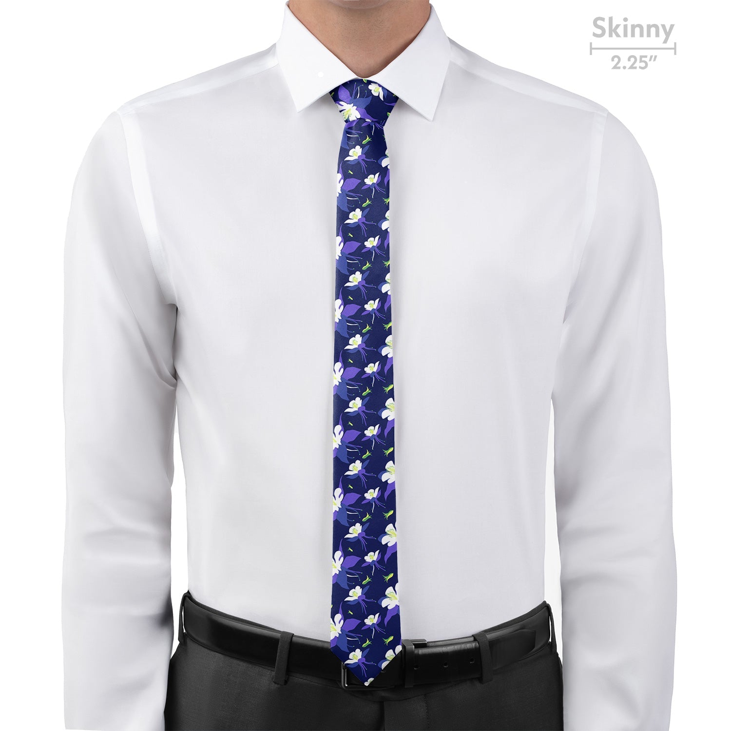 Columbine Floral Necktie - Skinny - Knotty Tie Co.
