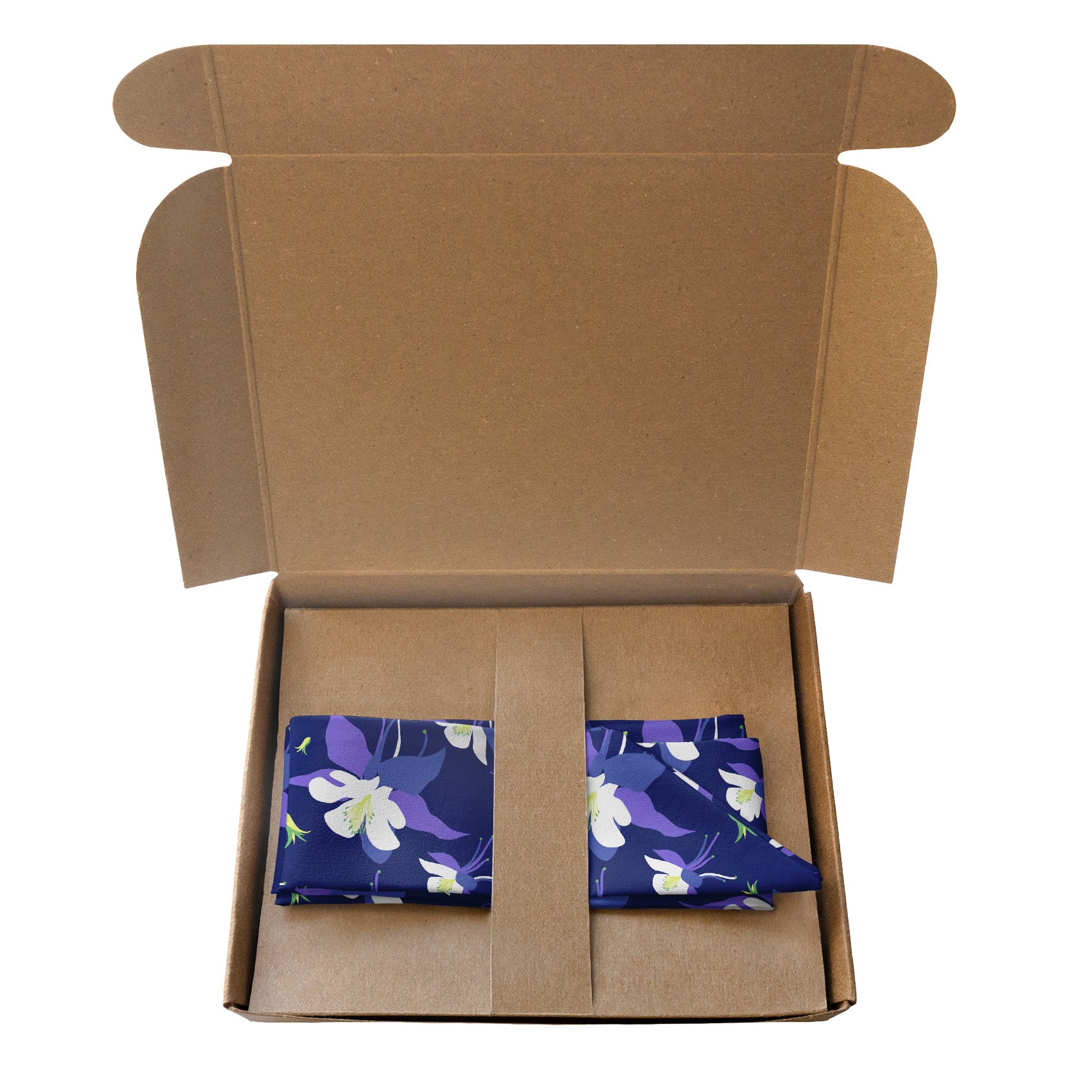 Columbine Floral Hair Scarf - Packaging - Knotty Tie Co.