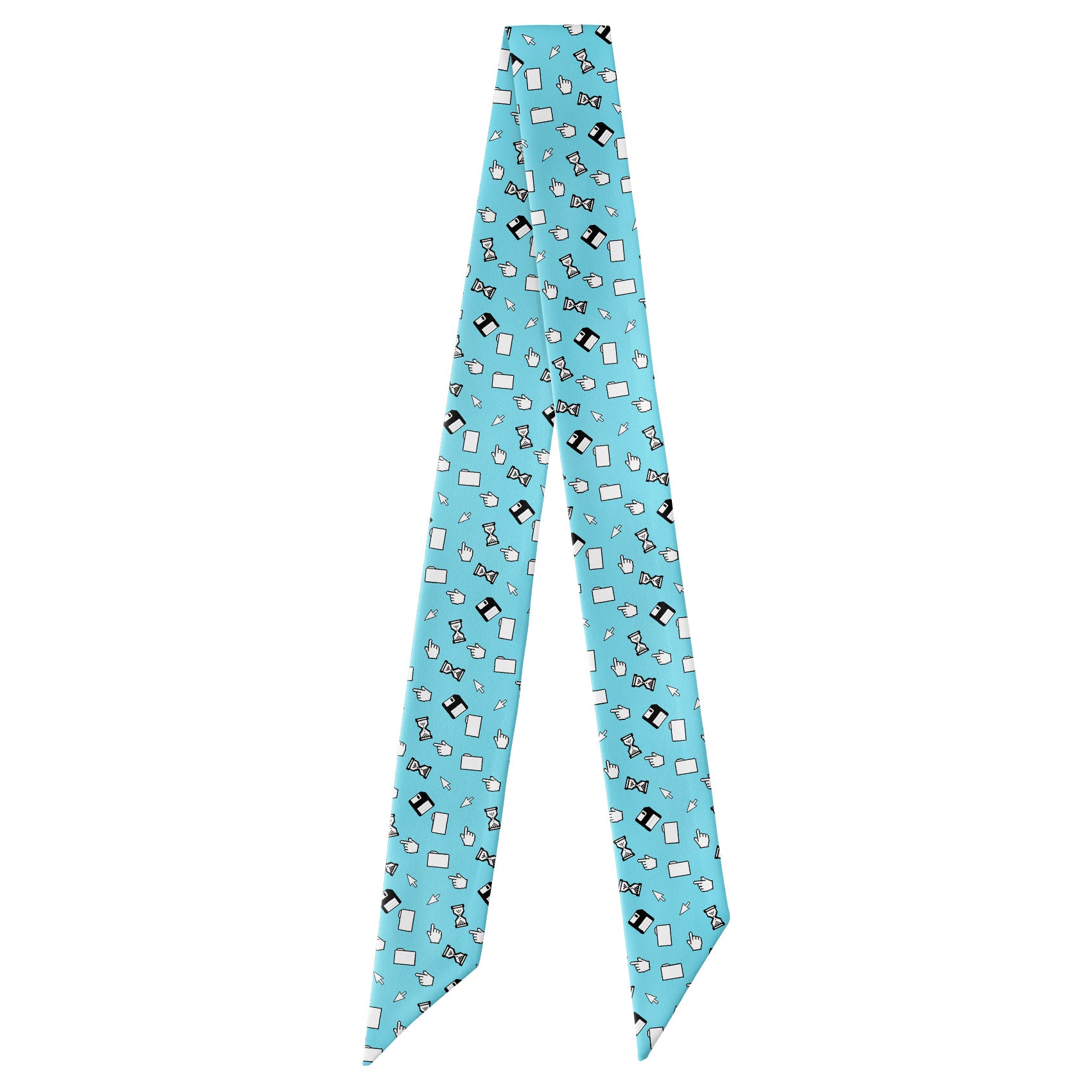 Computer Blues Hair Scarf - Full View of Hair Scarf - Knotty Tie Co.