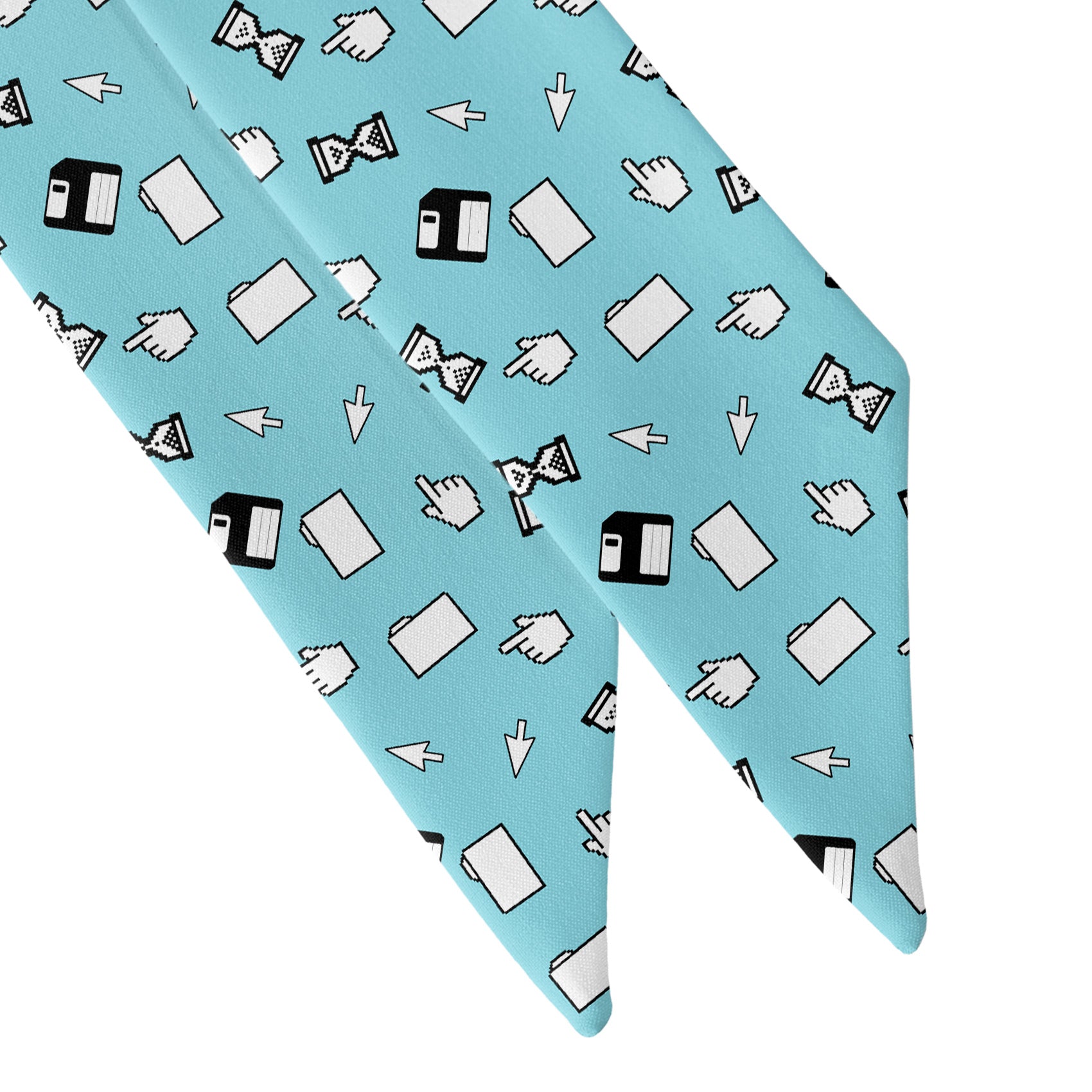 Computer Blues Hair Scarf - Scarf Tapered Ends - Knotty Tie Co.