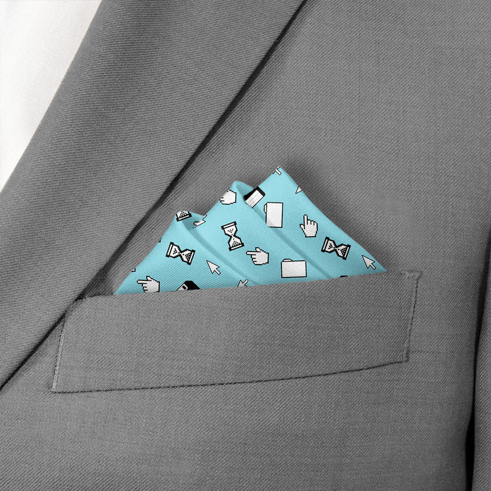 Computer Blues Pocket Square - Stairs Fold - Knotty Tie Co.