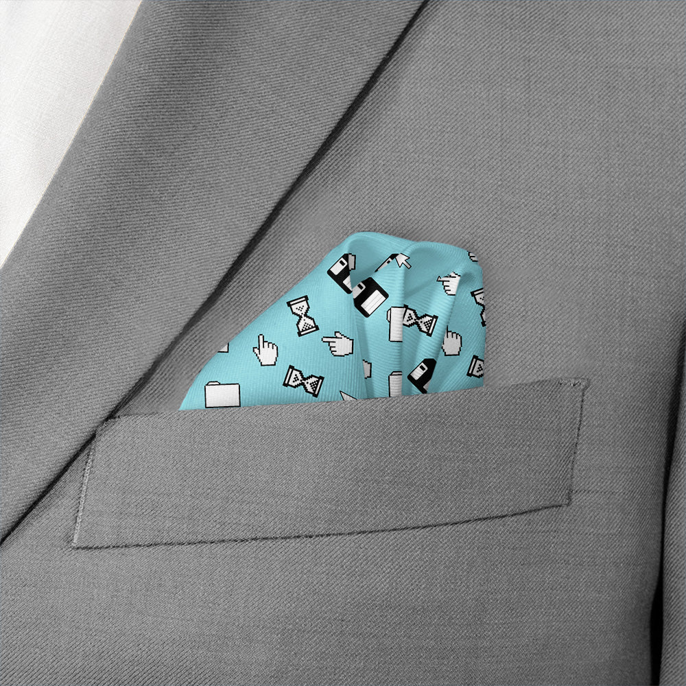 Computer Blues Pocket Square - Wave Fold - Knotty Tie Co.