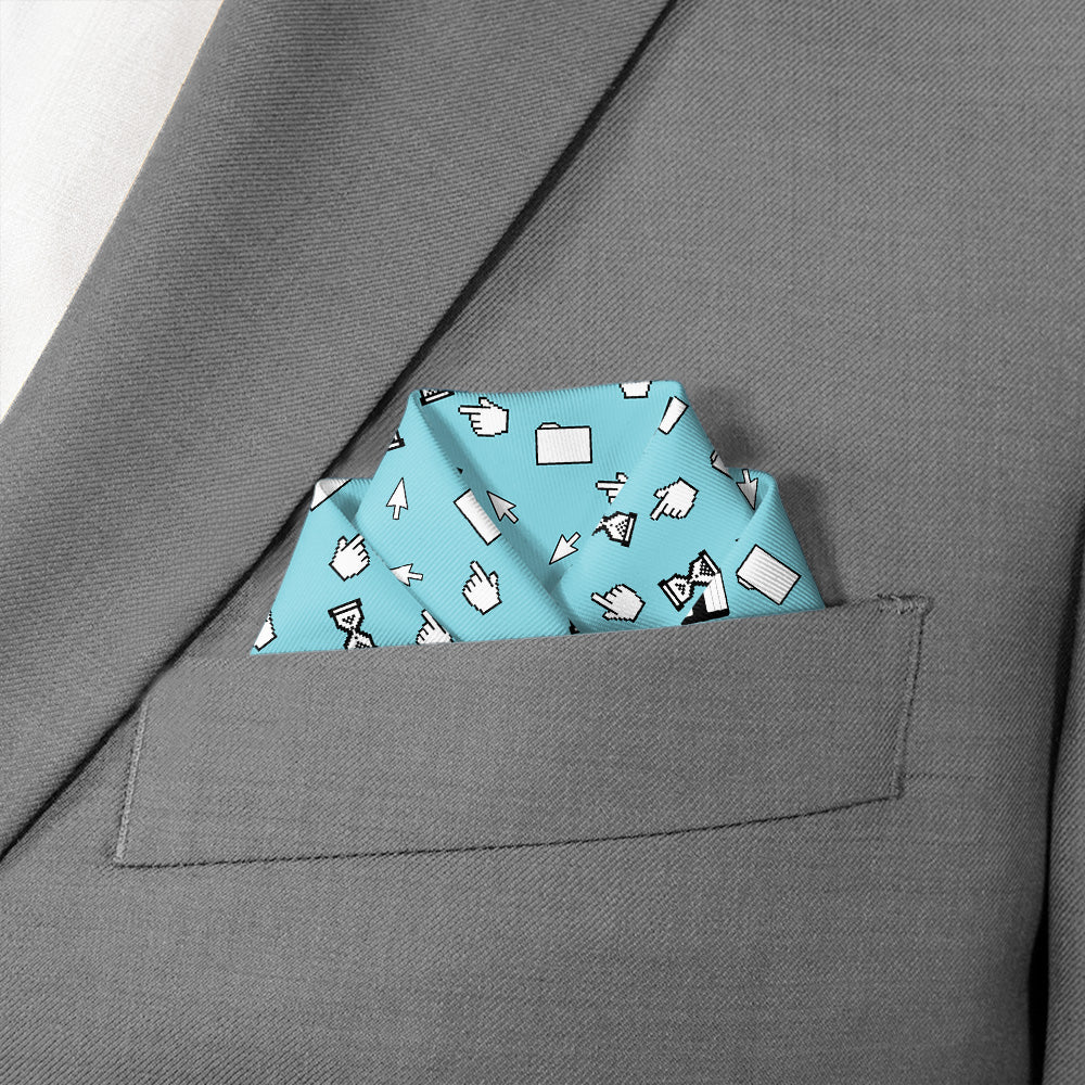 Computer Blues Pocket Square - Scalloped Fold - Knotty Tie Co.