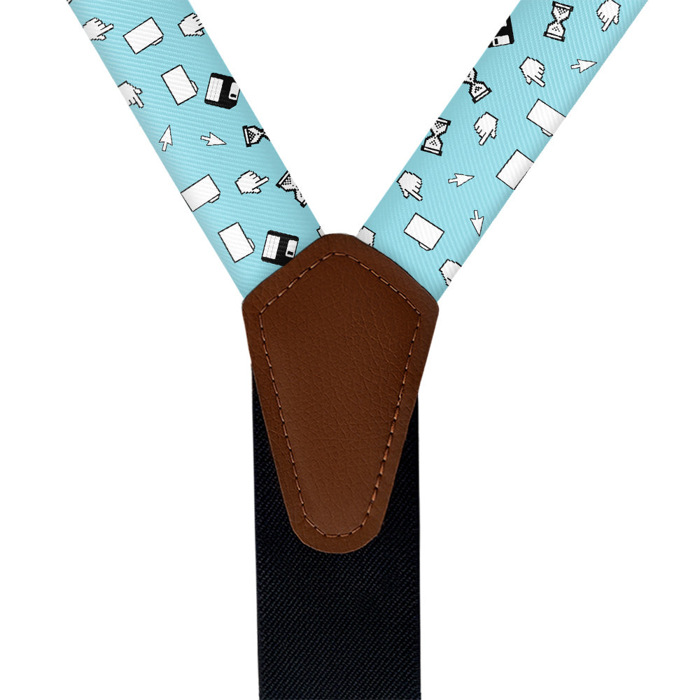 Computer Blues Suspenders - Vegan Leather Y-Back - Knotty Tie Co.