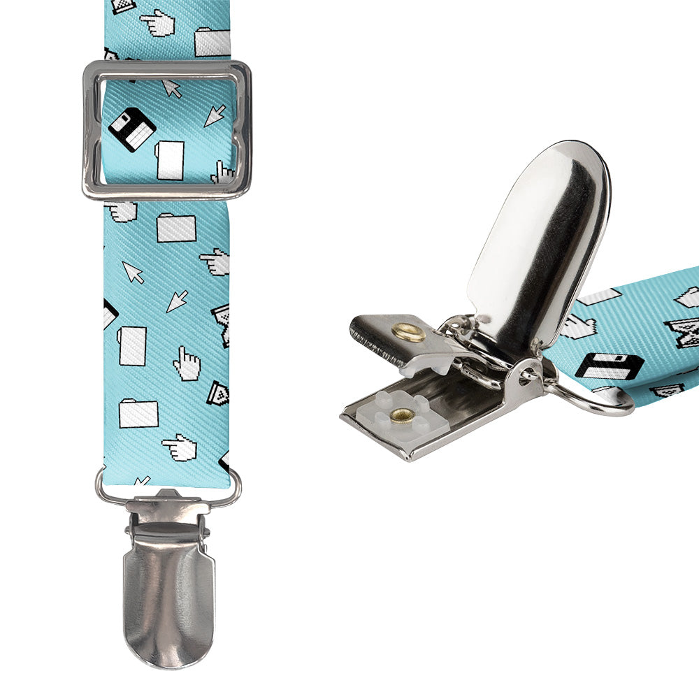 Computer Blues Suspenders - Hardware and Strap - Knotty Tie Co.