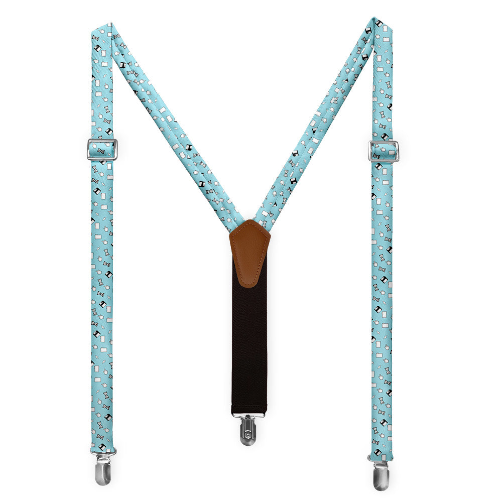 Computer Blues Suspenders - Full Front View - Knotty Tie Co.