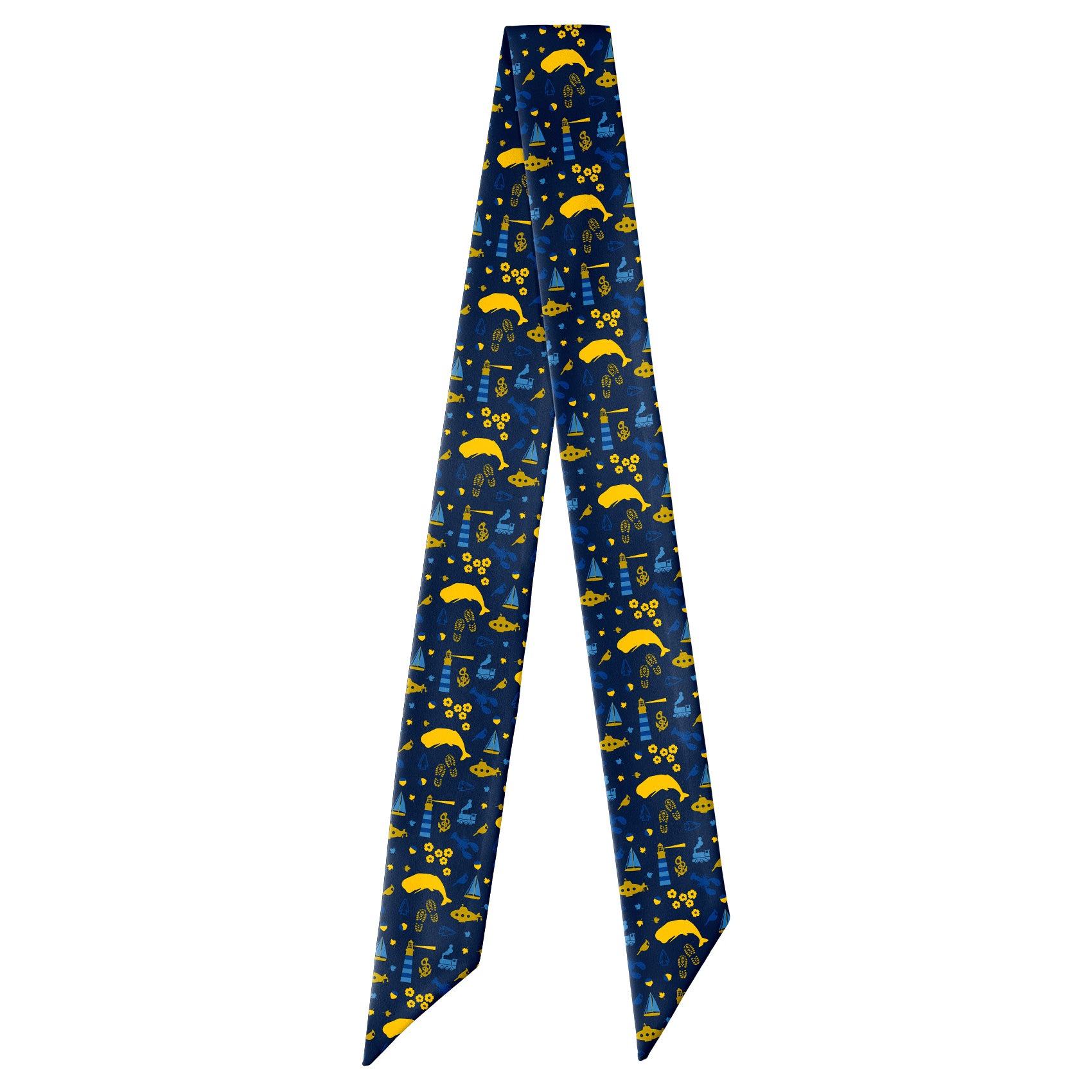 Connecticut State Heritage Hair Scarf - Full View of Hair Scarf - Knotty Tie Co.