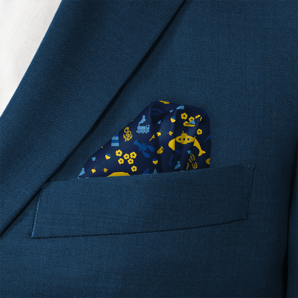 Connecticut State Heritage Pocket Square - Wave Fold - Knotty Tie Co.