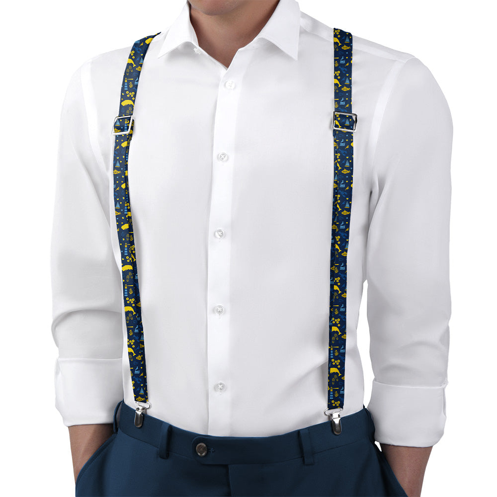 Connecticut State Heritage Suspenders - On Model Back View - Knotty Tie Co.