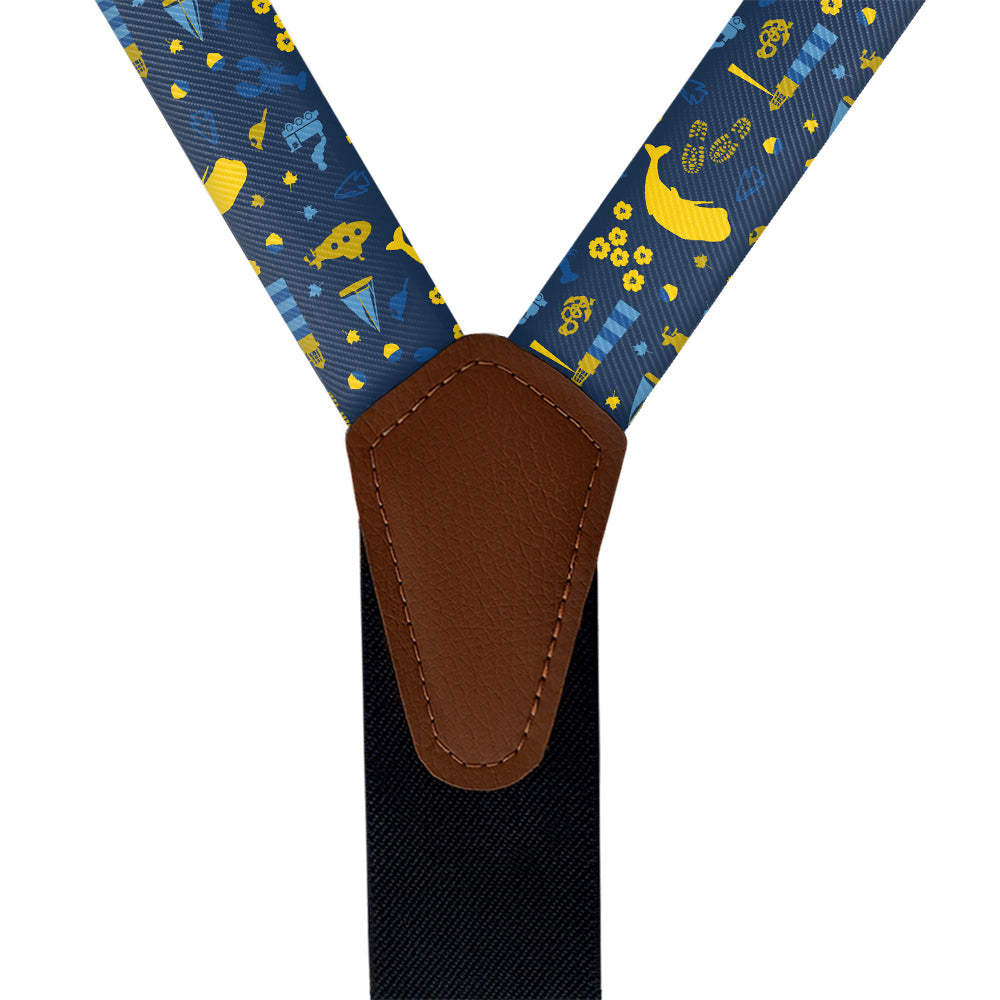 Connecticut State Heritage Suspenders - Vegan Leather Y-Back - Knotty Tie Co.