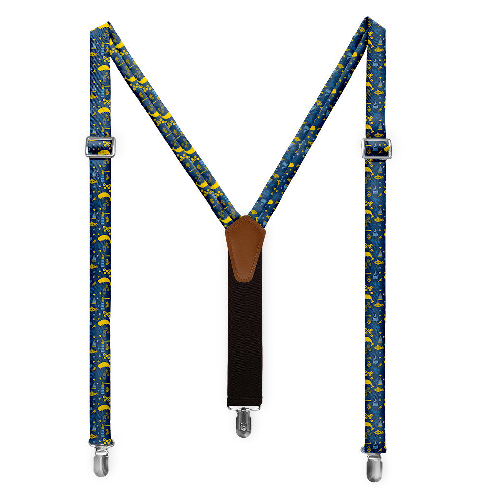 Connecticut State Heritage Suspenders - Full Front View - Knotty Tie Co.