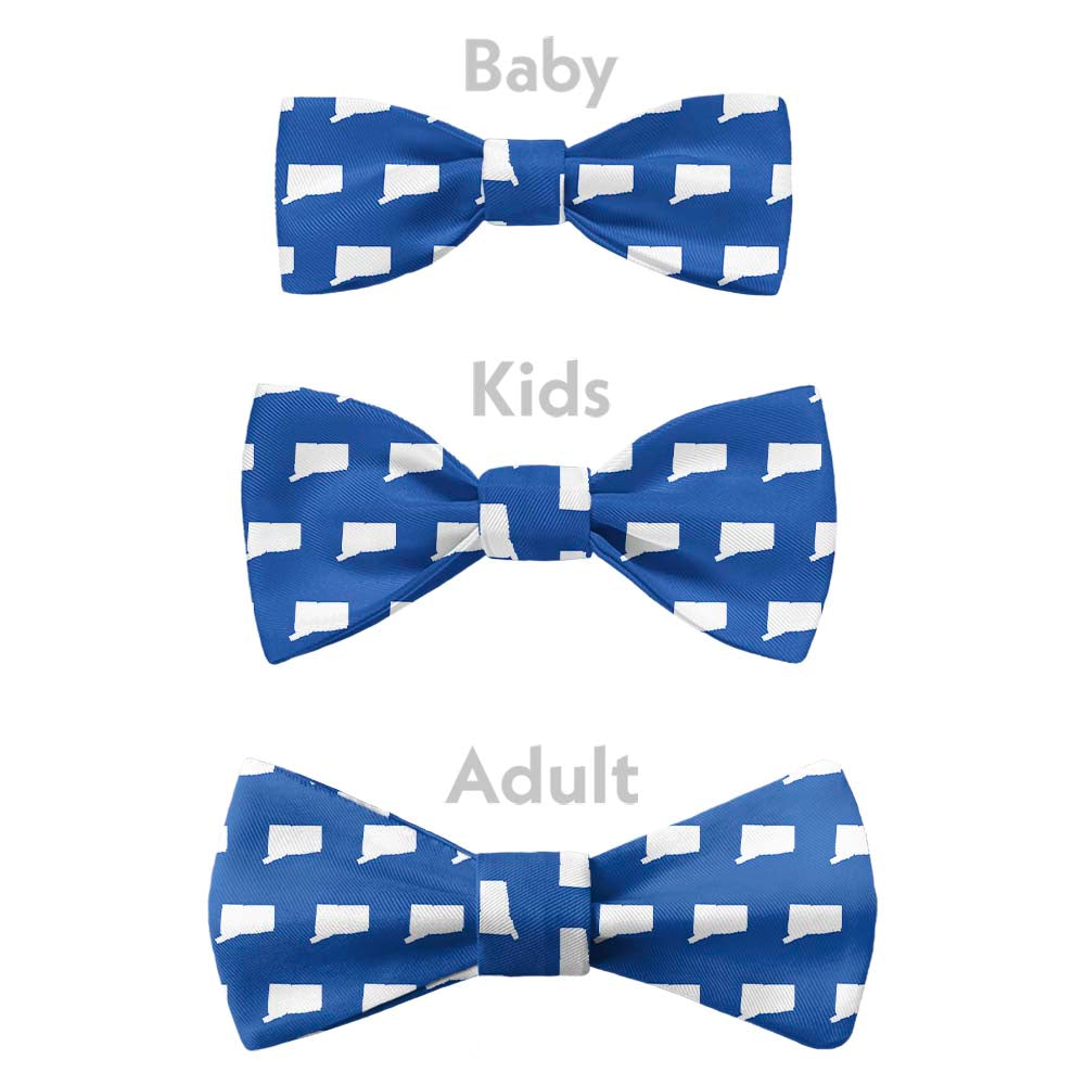 Connecticut State Outline Bow Tie - Bow Sizes - Knotty Tie Co.