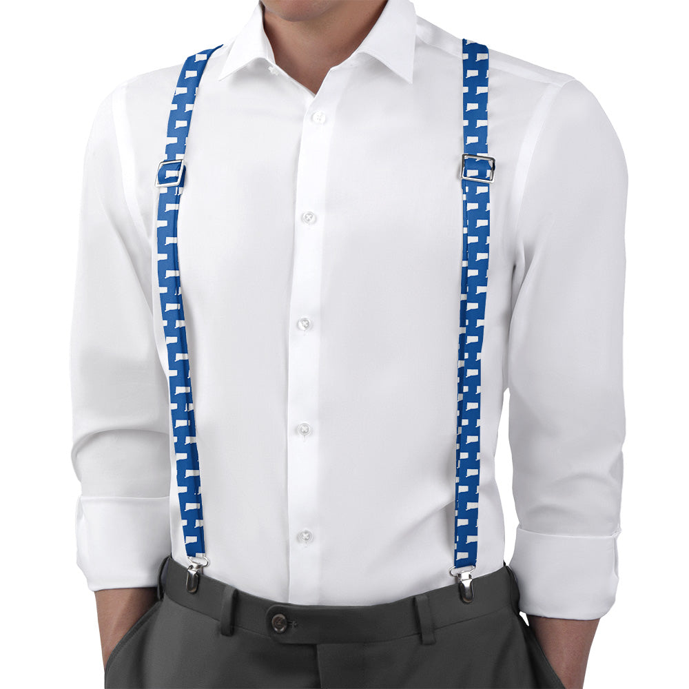 Connecticut State Outline Suspenders - On Model Back View - Knotty Tie Co.