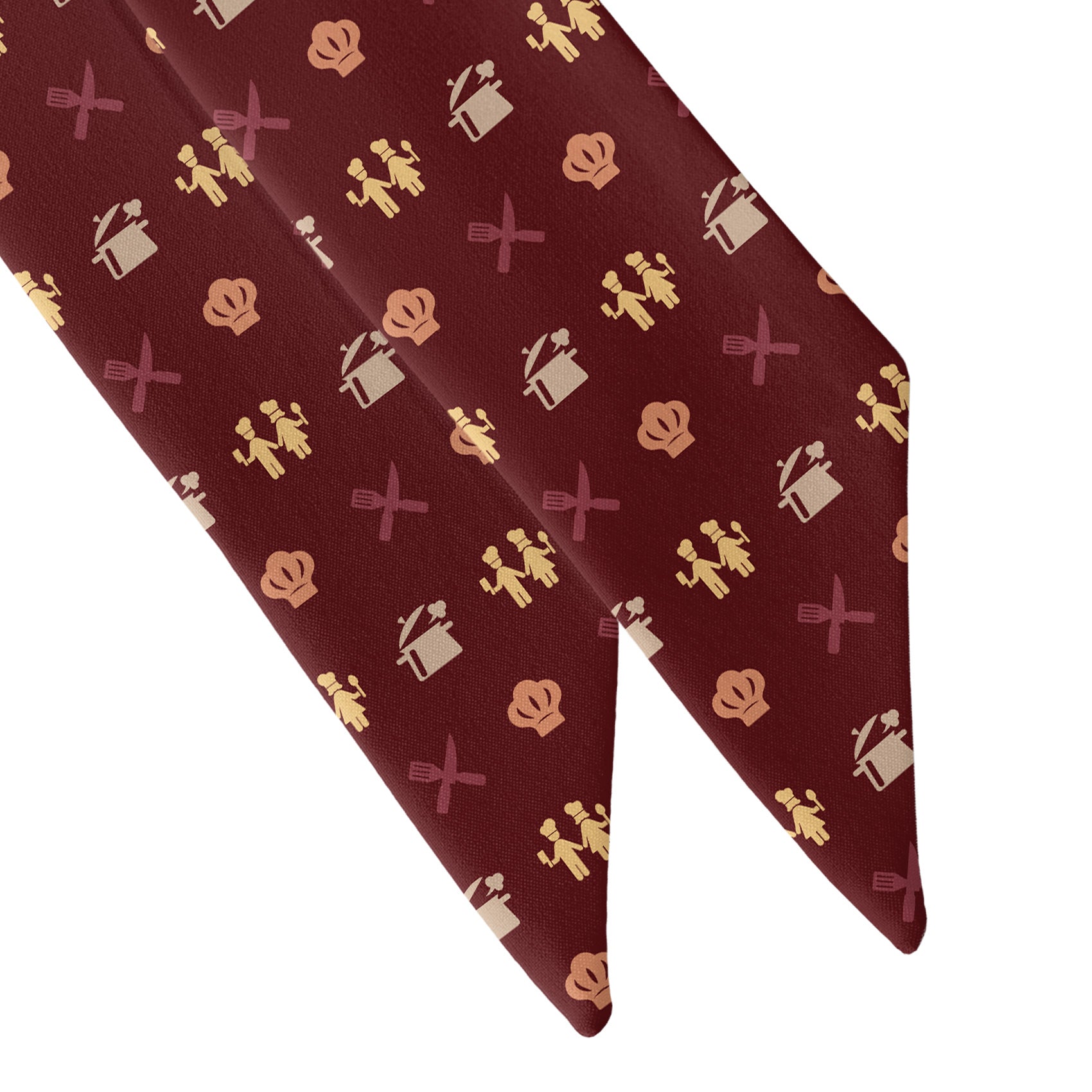 Cooking With Friends Hair Scarf - Scarf Tapered Ends - Knotty Tie Co.