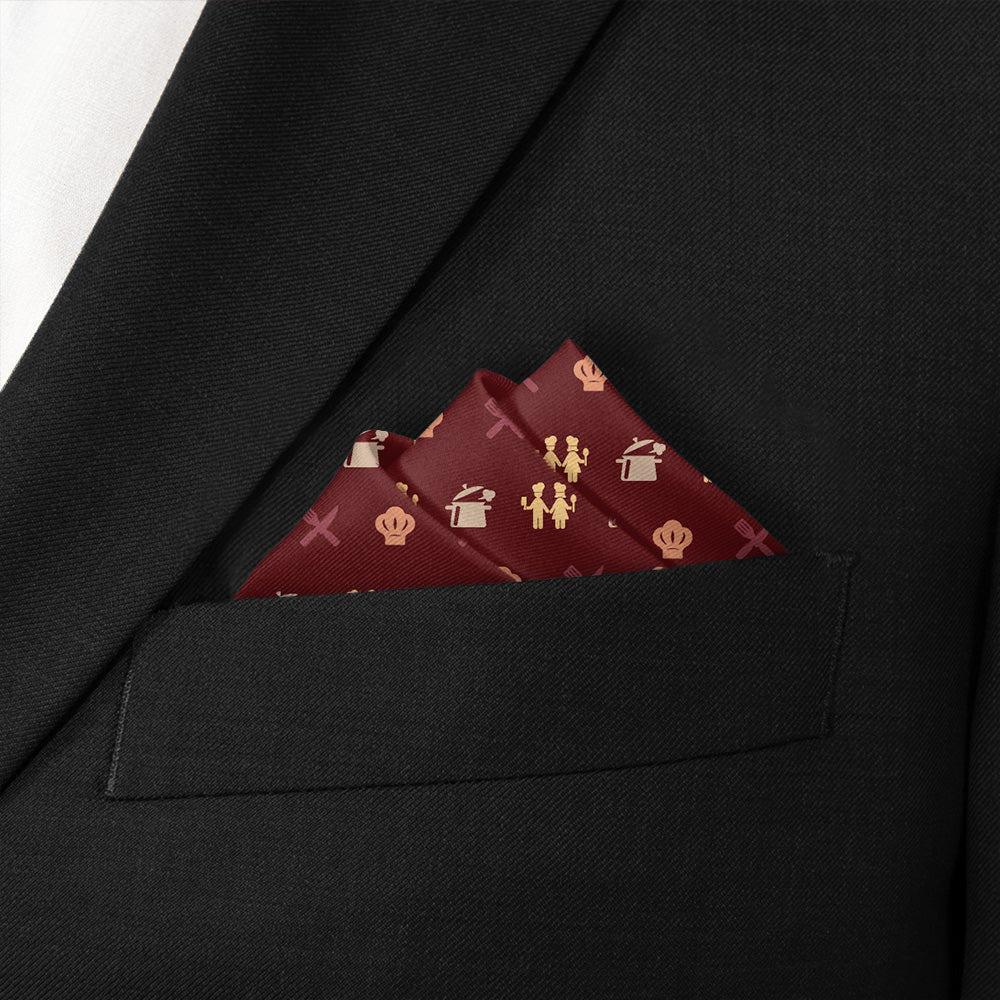 Cooking With Friends Pocket Square - Stairs Fold - Knotty Tie Co.