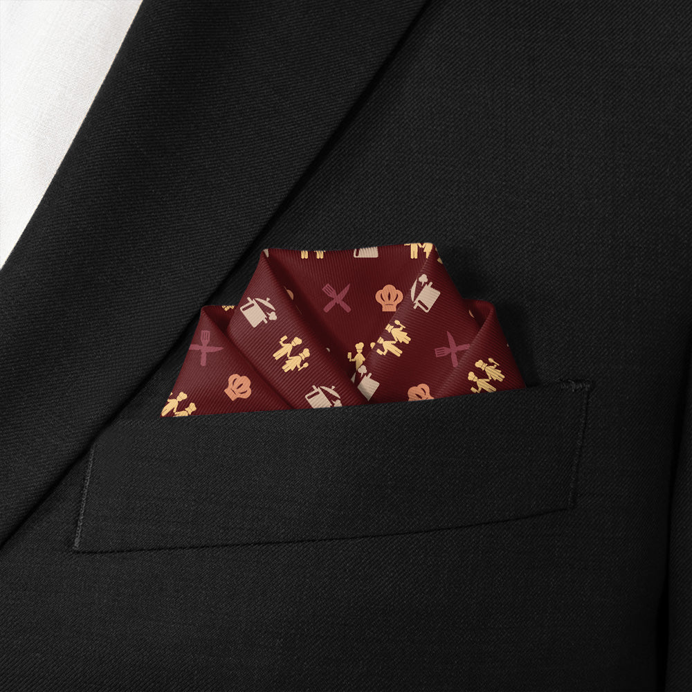 Cooking With Friends Pocket Square - Scalloped Fold - Knotty Tie Co.