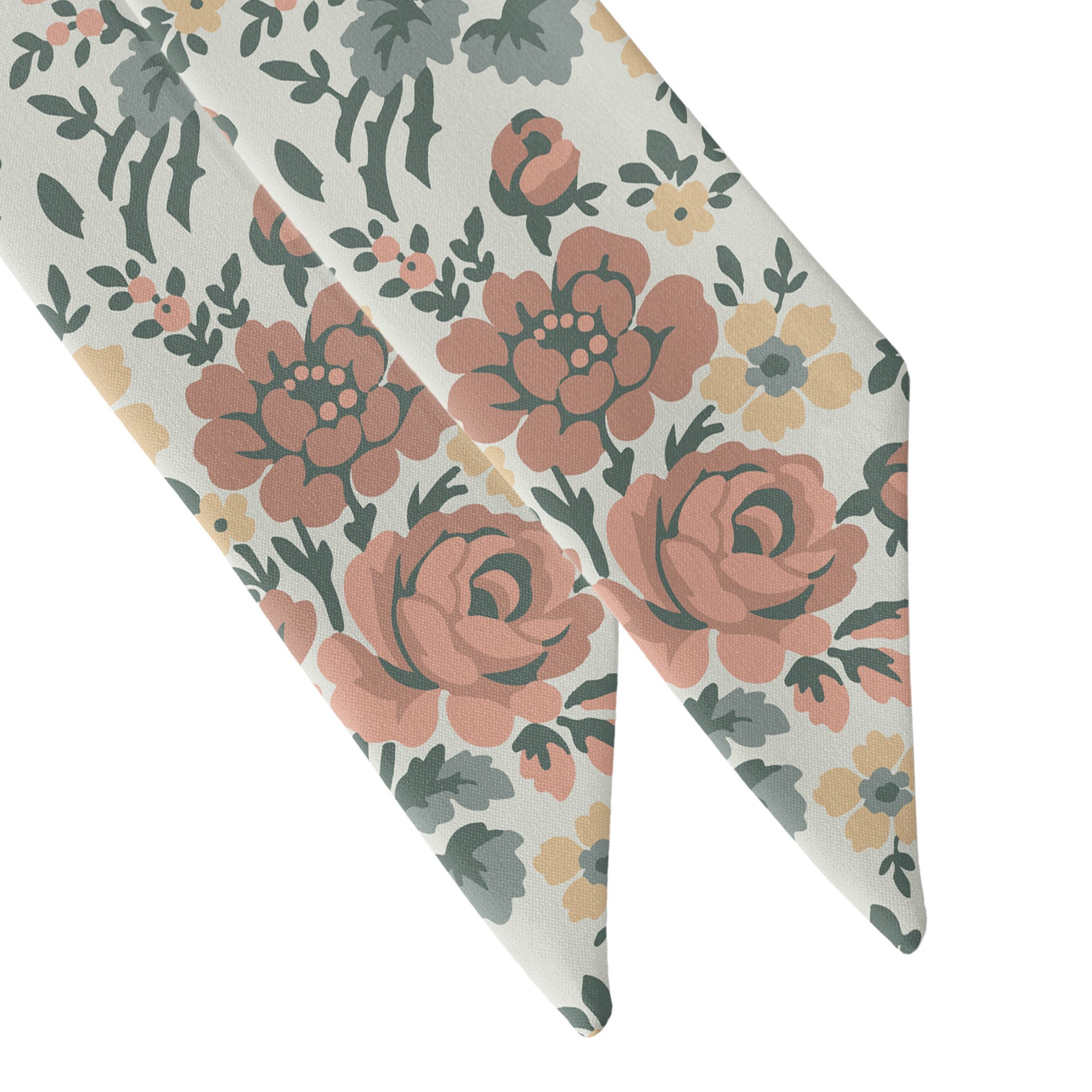 Cooper Floral Hair Scarf - Scarf Tapered Ends - Knotty Tie Co.