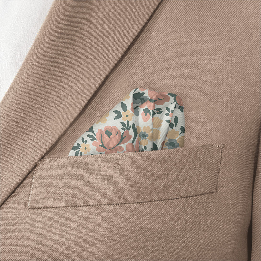 Cooper Floral Pocket Square - Wave Fold - Knotty Tie Co.
