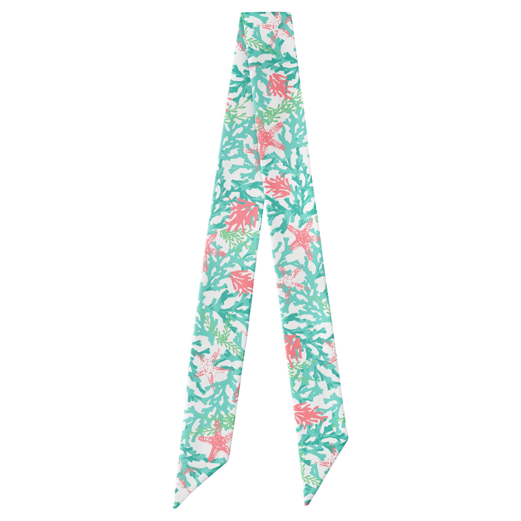 Coral Cove Hair Scarf - Full View of Hair Scarf - Knotty Tie Co.