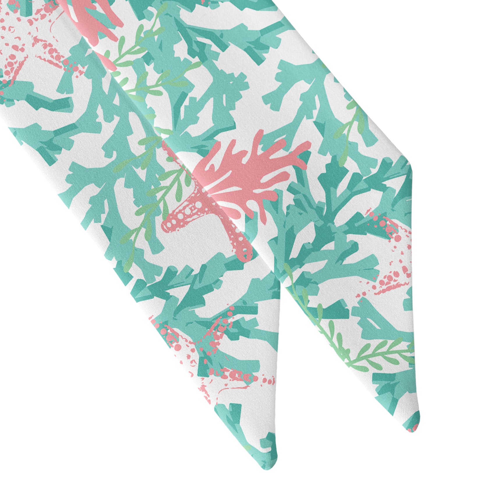 Coral Cove Hair Scarf - Scarf Tapered Ends - Knotty Tie Co.