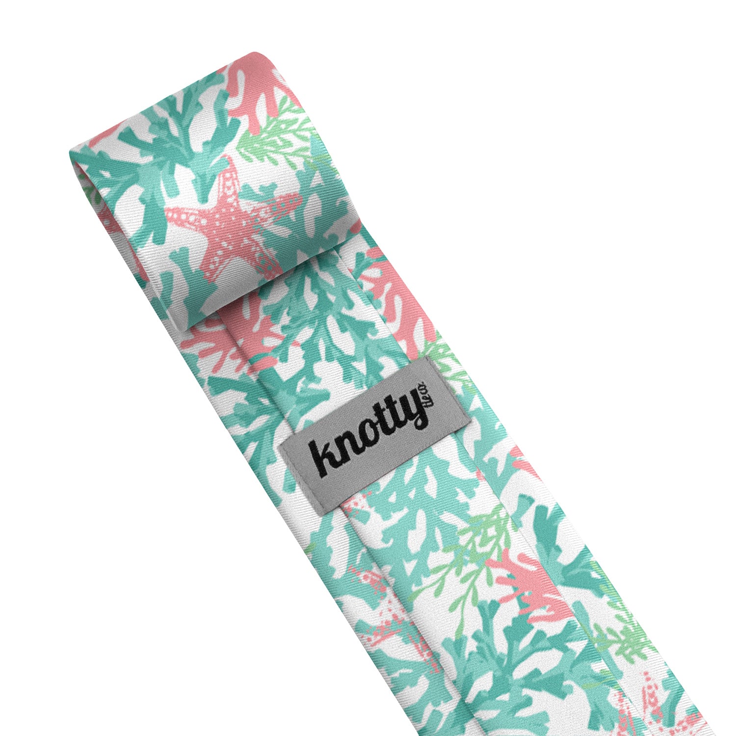 Coral Cove Necktie - Tag - Knotty Tie Co.