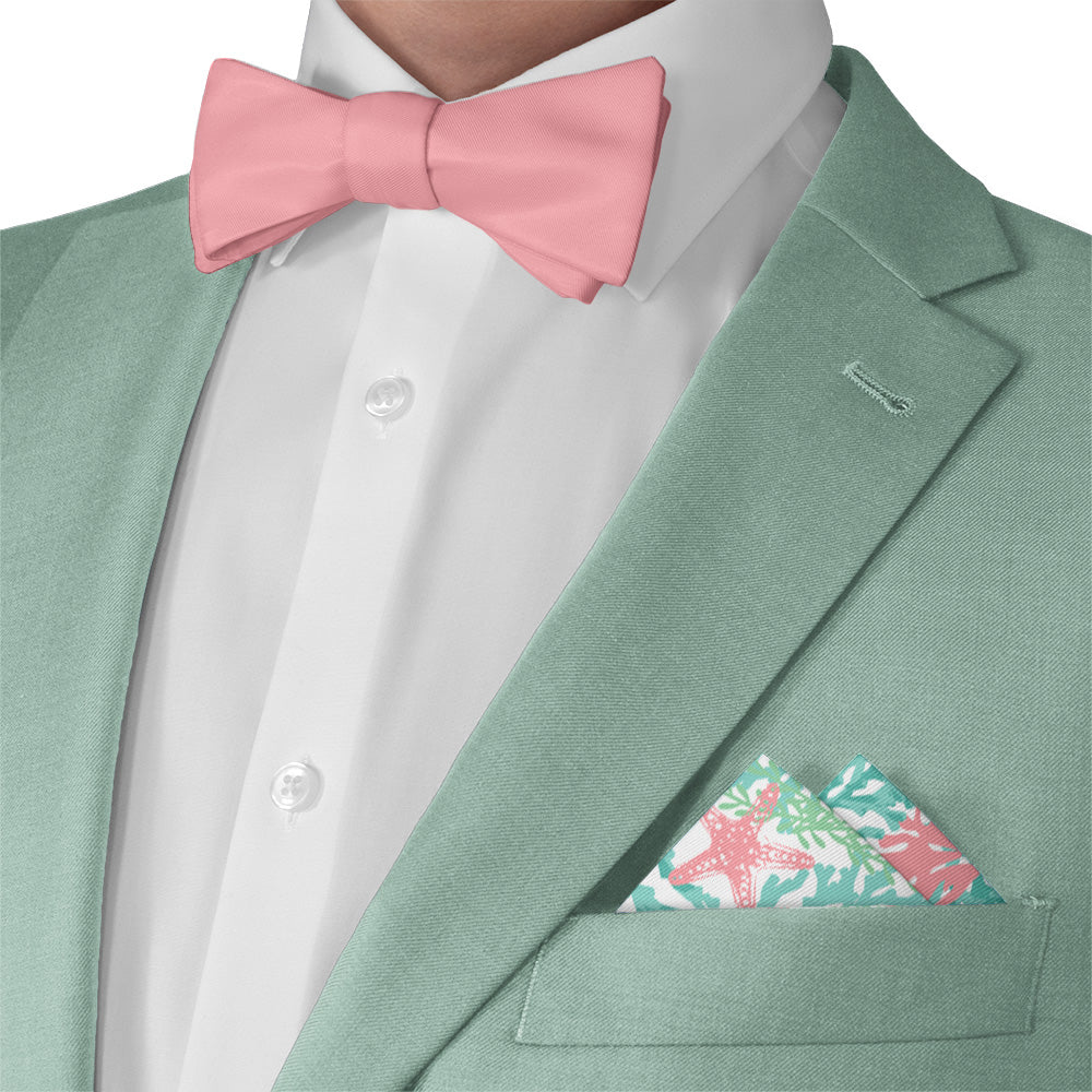 Coral Cove Pocket Square - Matching Bow Tie - Knotty Tie Co.