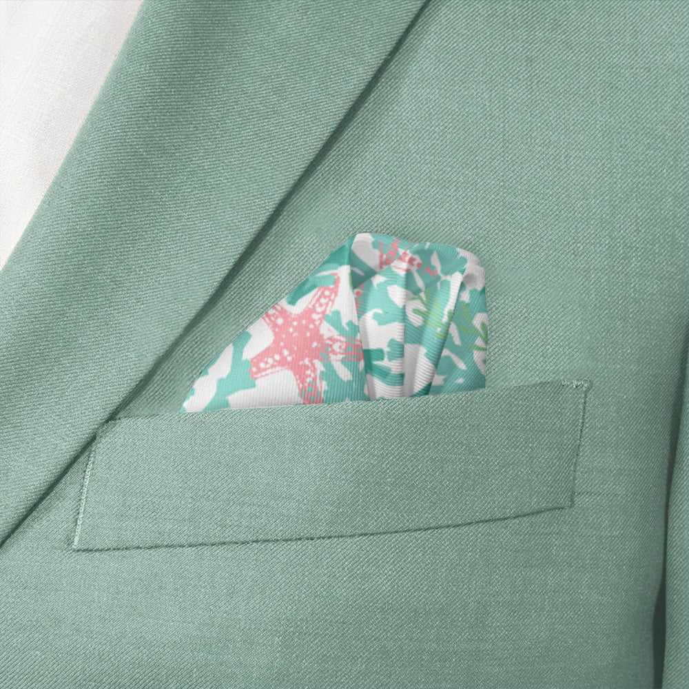 Coral Cove Pocket Square - Wave Fold - Knotty Tie Co.
