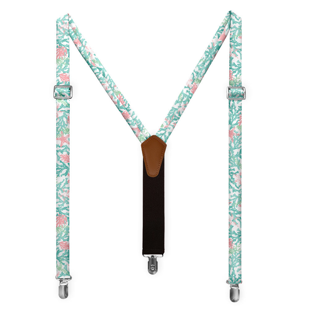 Coral Cove Suspenders - Full Front View - Knotty Tie Co.