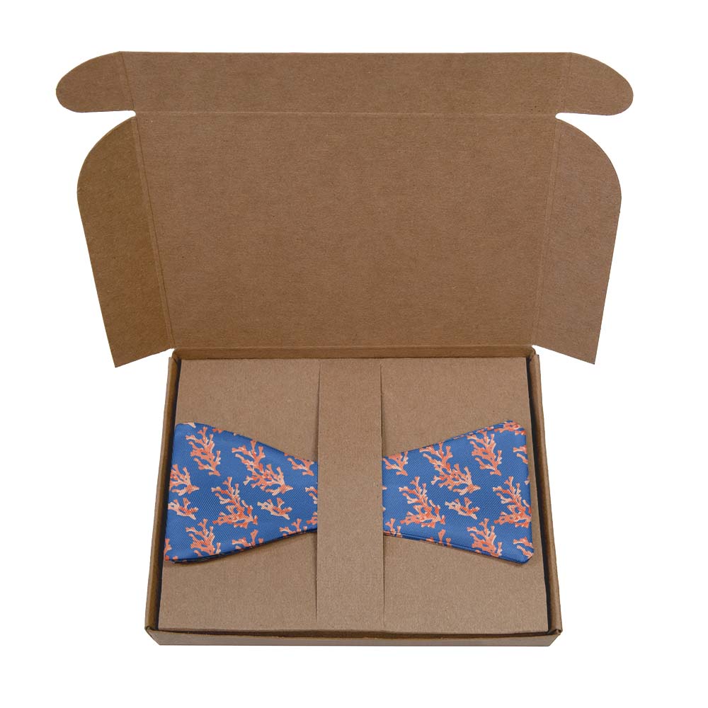 Coral Reef Bow Tie- Kraft Gift Box Packaging - Knotty Tie Co.