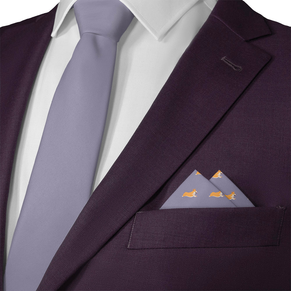 Corgi Pocket Square - Matching Necktie- Knotty Tie Co.