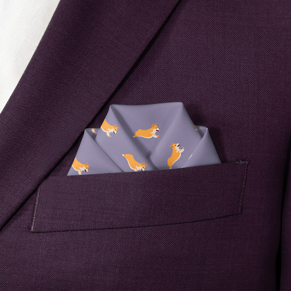Corgi Pocket Square - Scalloped Fold - Knotty Tie Co.