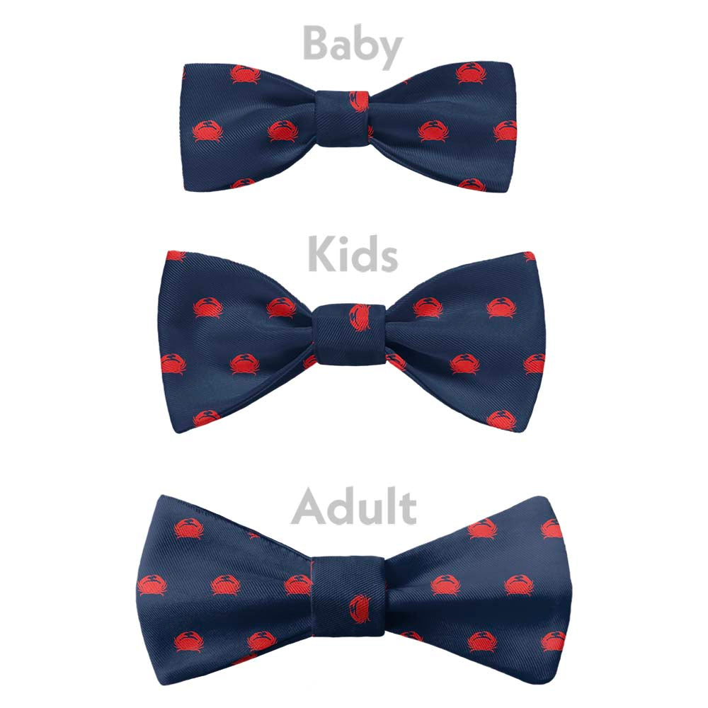 Crabby Bow Tie - Bow Sizes - Knotty Tie Co.