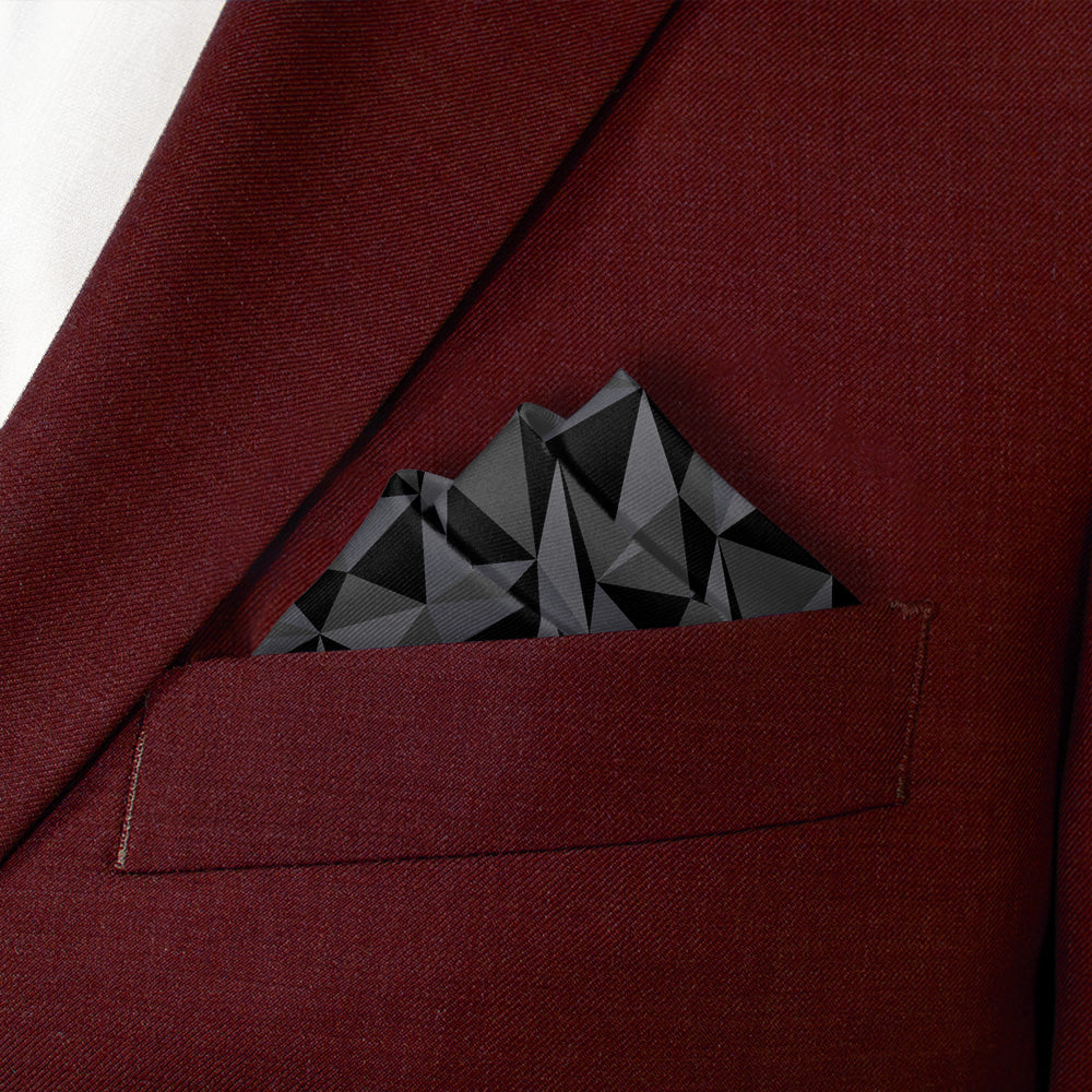 Crag Geometric Pocket Square - Stairs Fold - Knotty Tie Co.