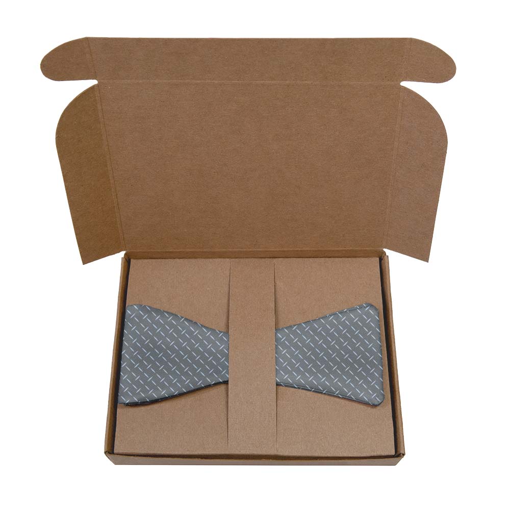 Crisscross Geometric Bow Tie- Kraft Gift Box Packaging - Knotty Tie Co.