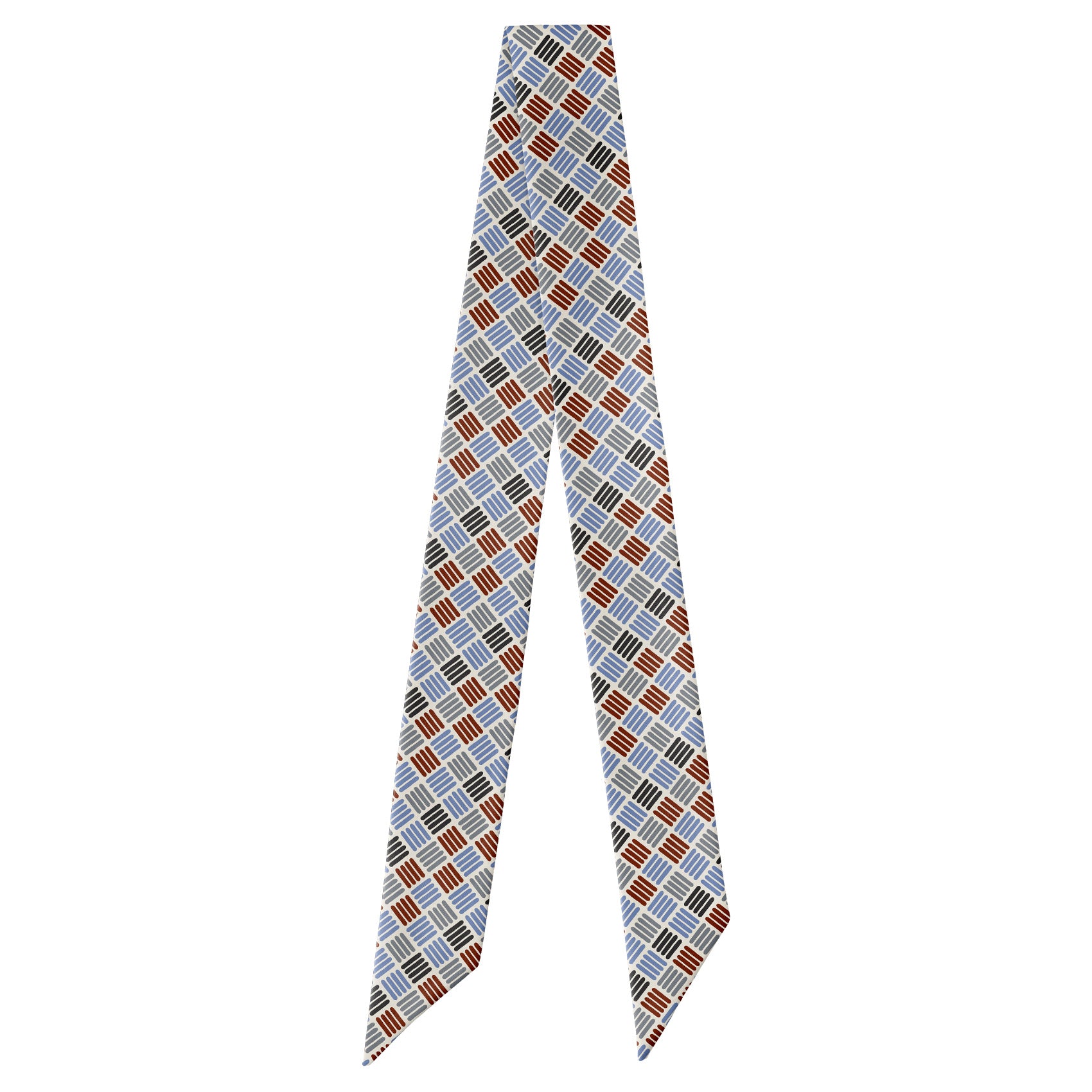 Crosshatch Plaid Hair Scarf - Full View of Hair Scarf - Knotty Tie Co.