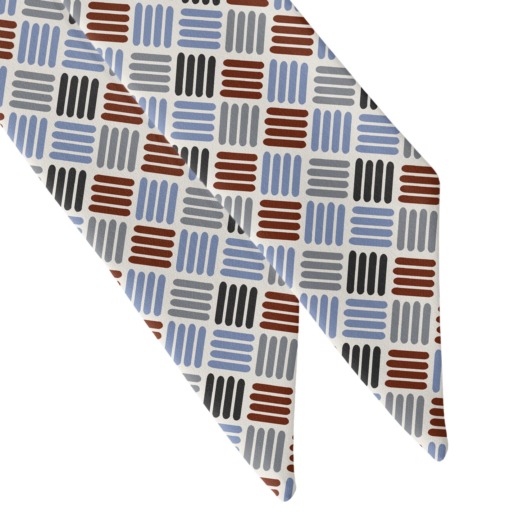 Crosshatch Plaid Hair Scarf - Scarf Tapered Ends - Knotty Tie Co.