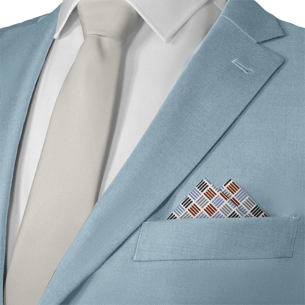 Crosshatch Plaid Pocket Square - Matching Necktie- Knotty Tie Co.