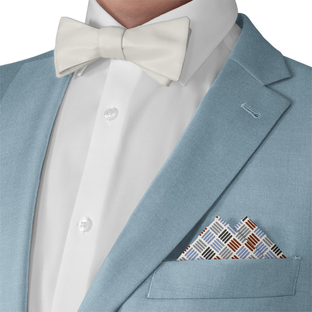 Crosshatch Plaid Pocket Square - Matching Bow Tie - Knotty Tie Co.